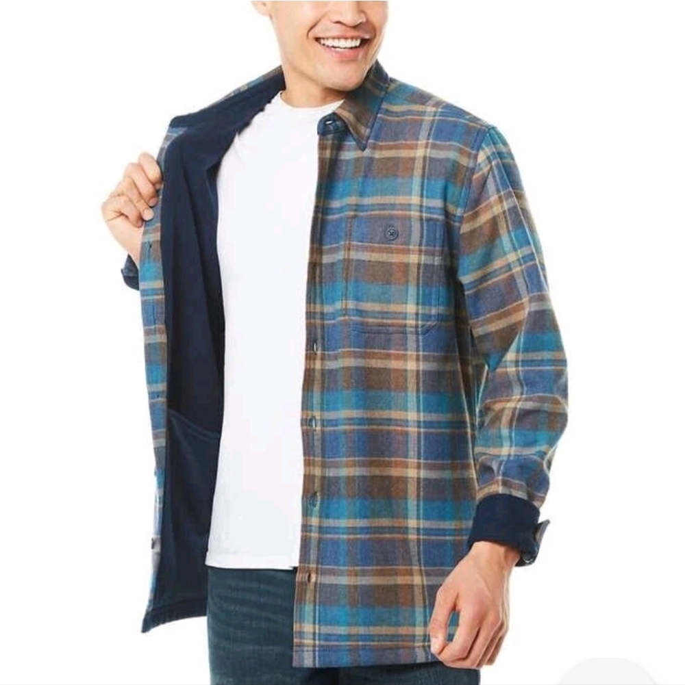 NWT Weatherproof Vintage Men's Fleece Lined Flannel Shirt Jacket XL